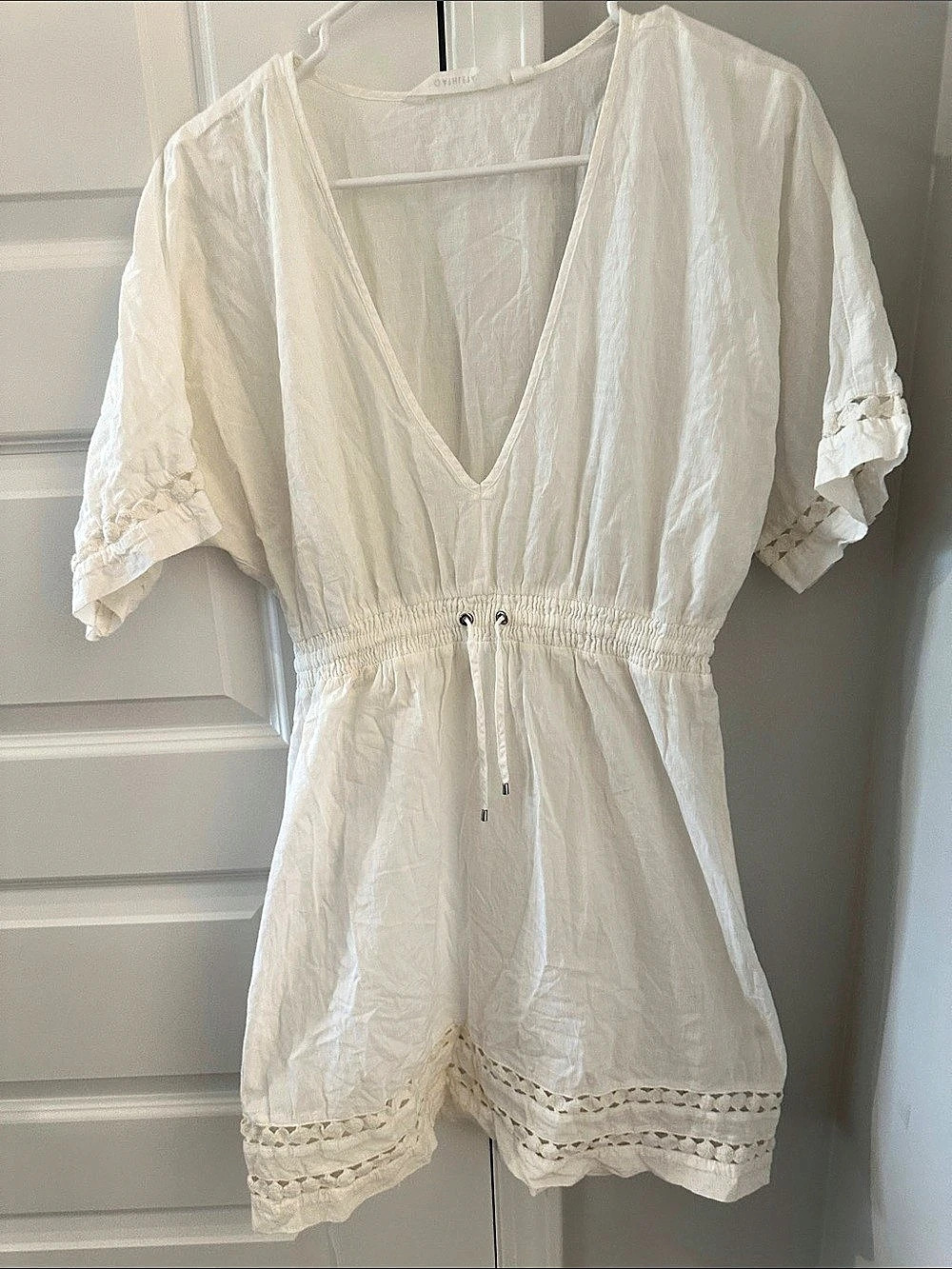 Athleta Cotton Swim Coverup in White Size XS